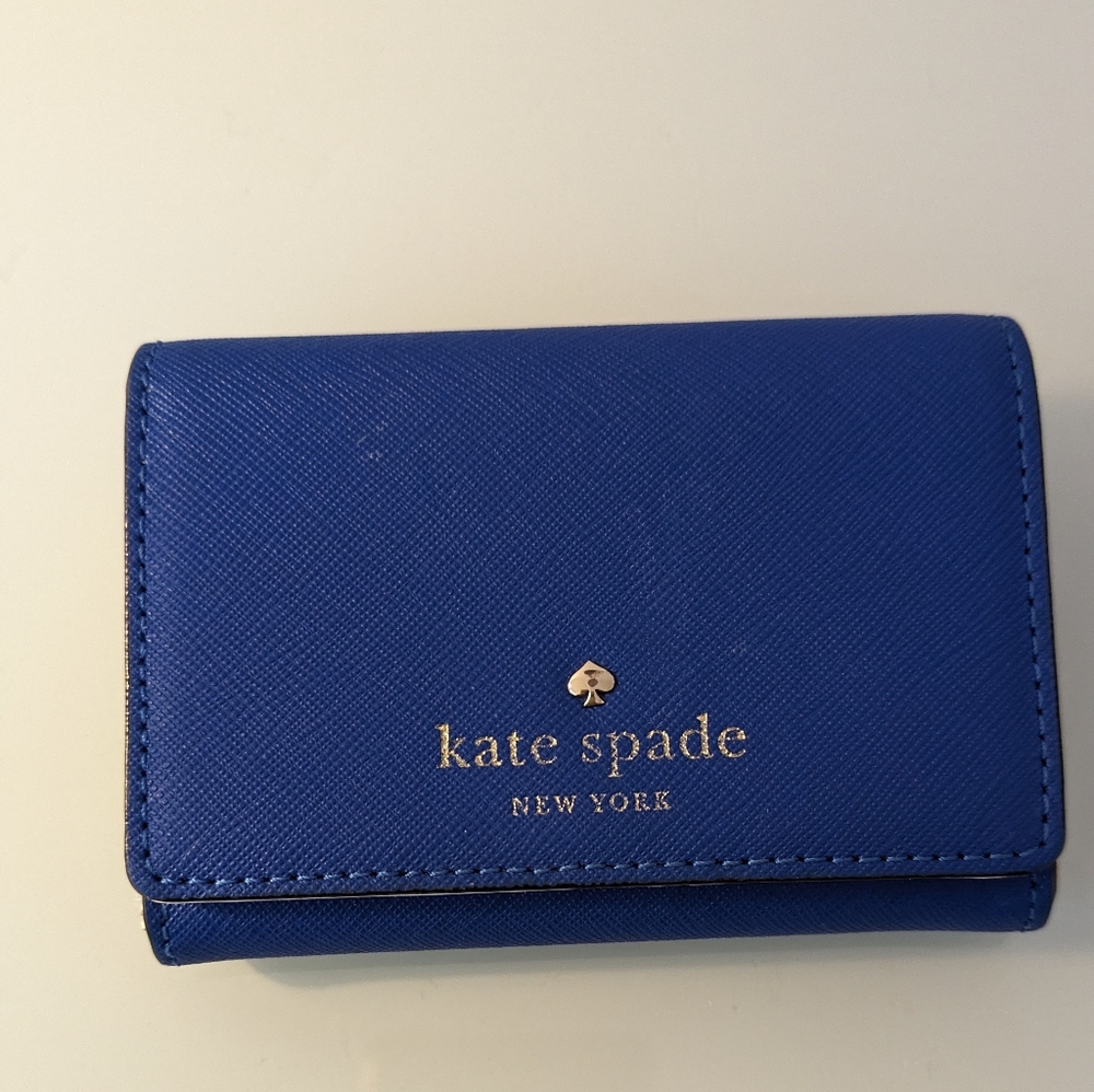 Kate Spade Blue Saffiano Leather Card Case/Wallet
